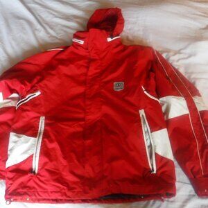 Fire + Ice Red Winter Jacket Coat Size 40 Large to XLarge Has Hood